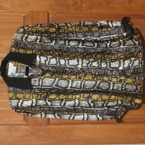 Blue Ice woman's size 8 long sleeve 100% silk button-up blouse-vintage